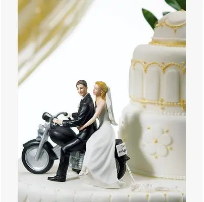 2019 новая Оптовая продажа-мотоцикл "Get-out" Невеста и жених Свадебный торт Топпер домашнее свадебное украшение