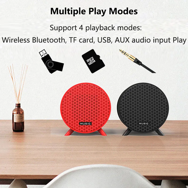 Мини Bluetooth динамик портативный беспроводной динамик звуковая система стерео музыка объемный сабвуфер Поддержка TF карта AUX USB для телефона