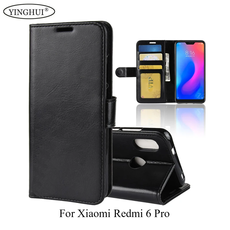 

For Xiaomi Redmi 6 Pro Case Wallet Style PU Leather Phone Protective Back Cover For Xiaomi Mi A2 Lite Redmi 6 Pro Stand Case