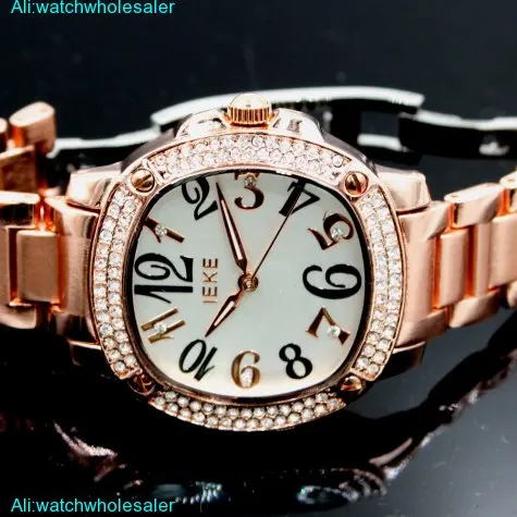 Lover стильные новые 2 шт./упаковка розовое золото и серебро металлический ремешок из нержавеющей стали Пряжка унисекс часы модные часы FW950AB