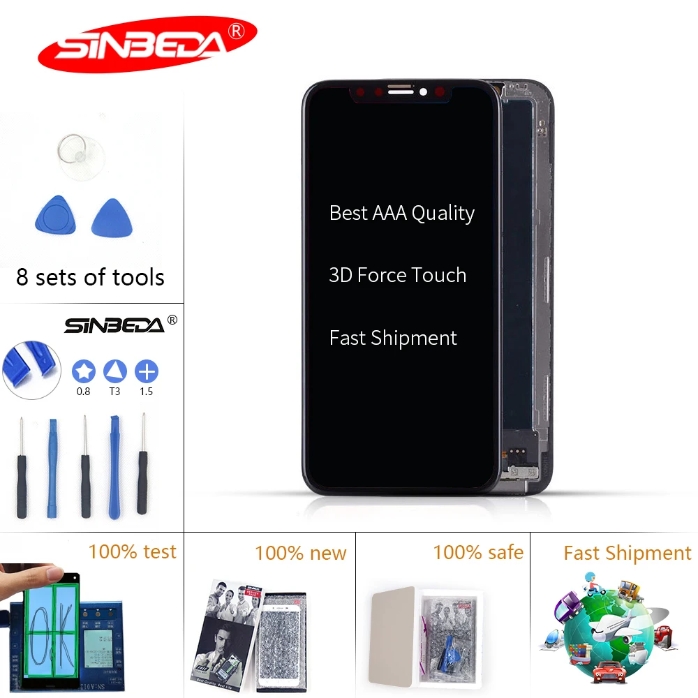 

Sinbeda Tianma OLED OEM For iPhone X XR XS Max LCD Display Touch Screen Digitizer for iPhone X 10 LCD XR XS Max Display