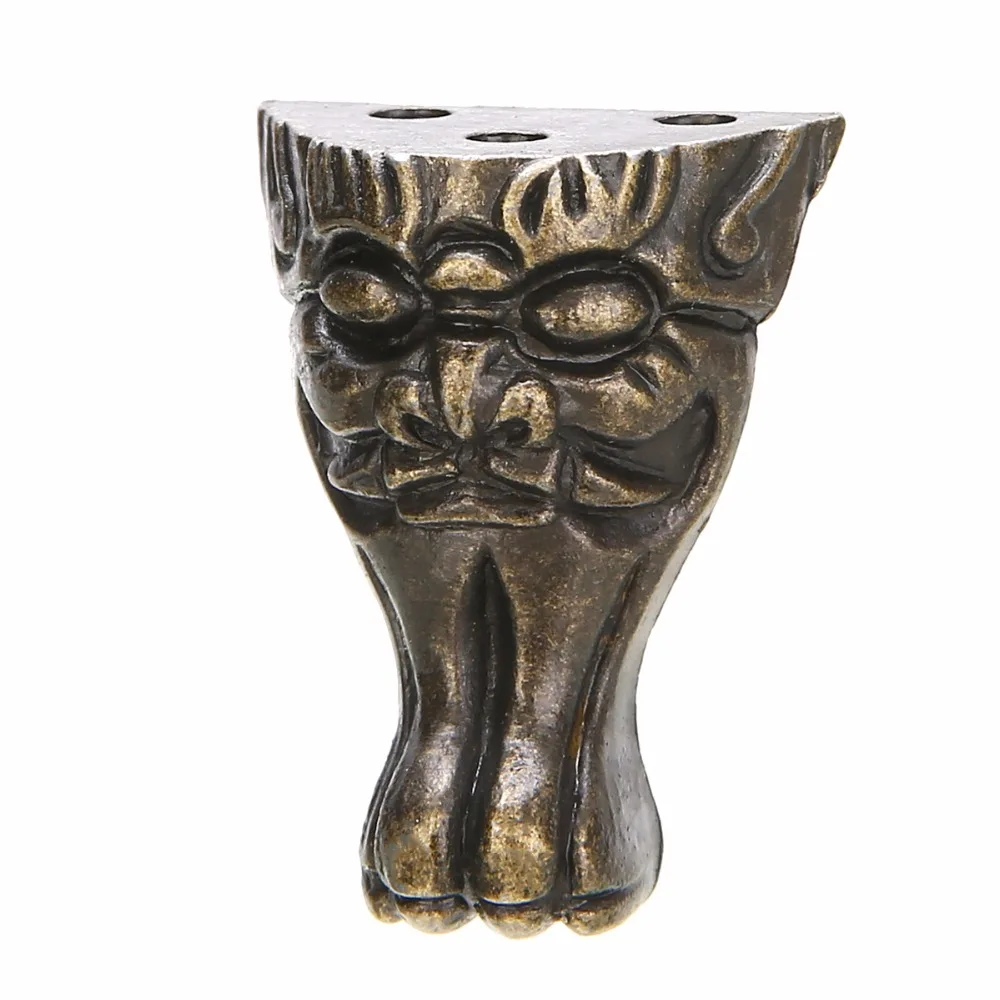 Mayitr 4pcs Antique Jewelry Chest Wood Box Feet Leg Corner Protector Retro Desk Chair Leg Corner Protective Decoration