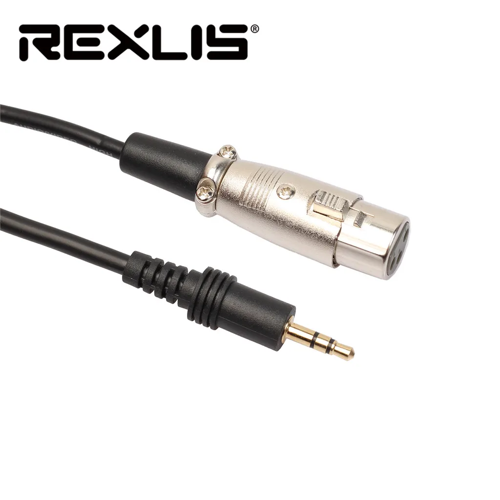 REXLIS Новый XLR 3 Pin Женский к прямым углом 1/8 XLR3F 5 мм TRS для DV камеры/микрофон