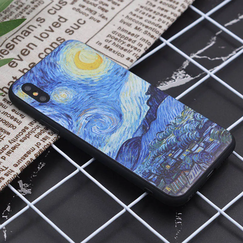 Чехол для iPhone 11 Pro, чехол для iPhone 5, 5S, 6, 6 S, 7, 8 Plus, X, XS, Max, Van Gogh, чехол для iPhone 7, мягкий чехол из ТПУ для iPhone XR, чехол - Цвет: 01