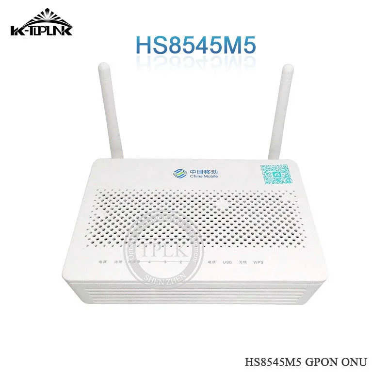 

secondhand Mini size HS8545M5 GPON ONU ONT with 1GE+3FE+1TEL+USB+Wifi ports English firmware China Mobile LOGO cheapest price