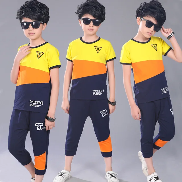 Boys Clothes Kid Boy Clothing Set Summer Children Toddler Outfits T-shirt + Pants 4 5 6 7 8 9 10 11 12 13 Years 4