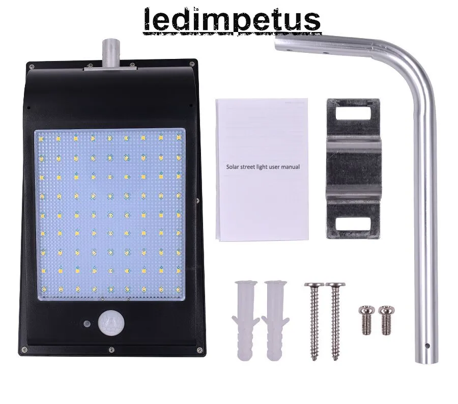 

High Quality Power Outdoor IP65 1000 Lumen 81 Leds integrated solar street light Motion Sensor Solar Lamps