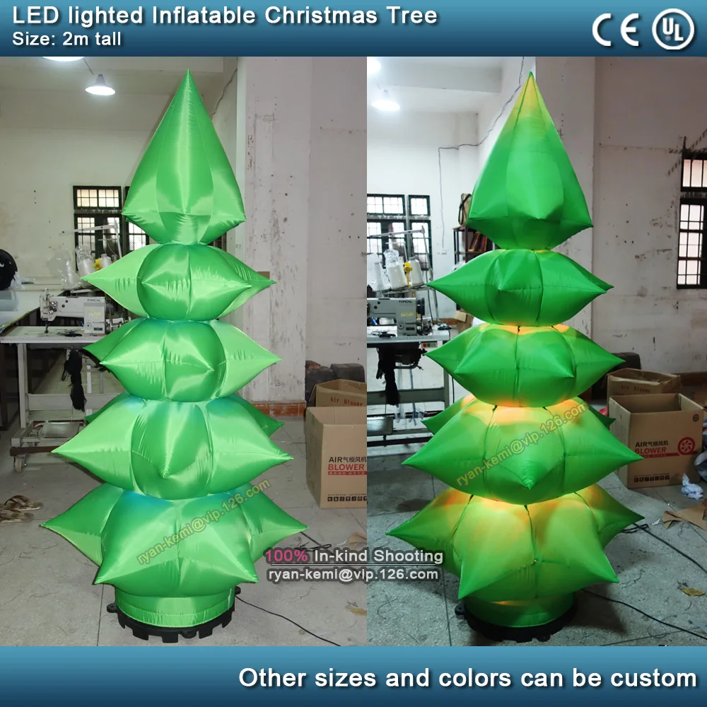 

2m LED lighted inflatabe pine tree party decoration inflatable tree bar club stage decorative inflatable Plant pillar