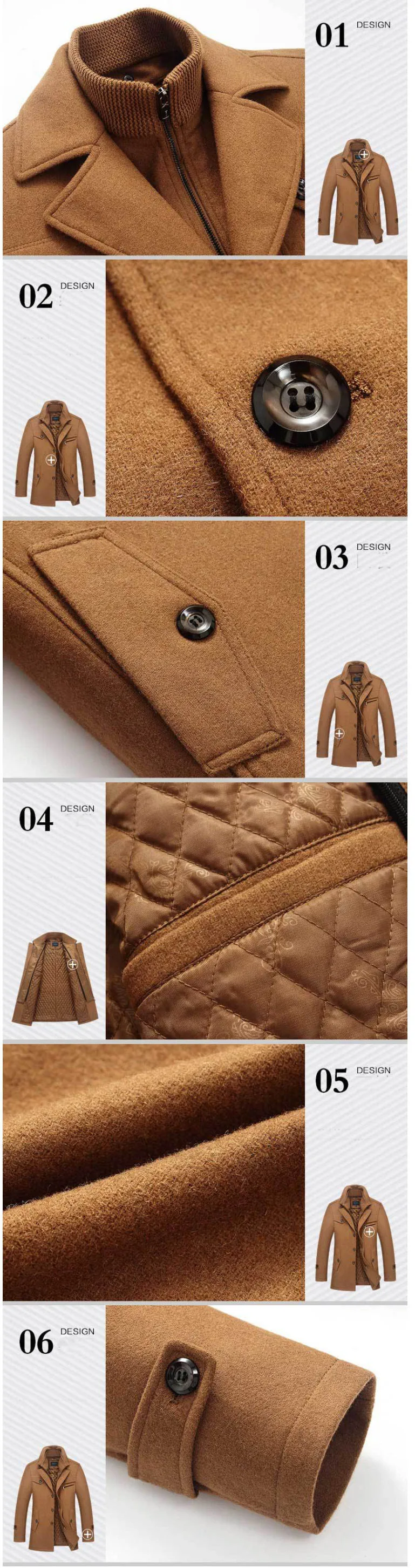Winter Mens Thick Coats Slim Fit Jackets Mens Casual Warm Outerwear Jacket and Coat Male Peacoat Men Brand Clothes M-4XL ML095 -