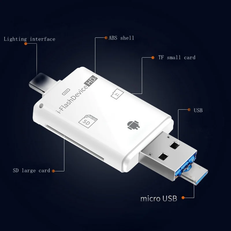 3 в 1 OTG кардридер Multifunction для Apple IPhone 6S Plus Pendrive металлический расширитель Android телефон Micro USB SD/TF кардридер