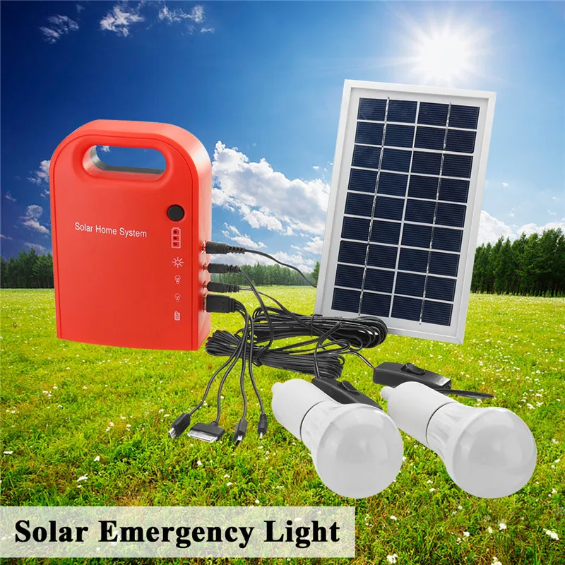 

Smuxi 2 LED Lamp USB Cable Battery Charger Emergency Lighting System Portable Large Capacity Solar Power Bank Panel