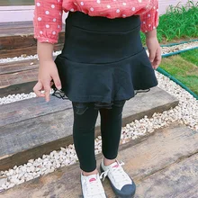 Осенние штаны для девочек, обтягивающие штаны, сетчатые газовые штаны с оборками, леггинсы в Корейском стиле для девочек, одежда