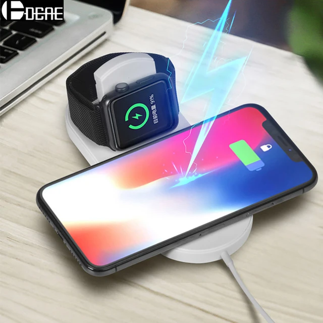 Special Price DCAE 10W QI Wireless Charger For iPhone XS MAX XR X 8 Samsung S9 S8 2 in 1 Fast Wireless Charging Pad For Apple Watch 4 3 Holder Special Price DCAE 10W QI Wireless Charger For iPhone XS MAX XR X 8 Samsung S9 S8 2 in 1 Fast Wireless Charging Pad For Apple Watch 4 3 Holder
