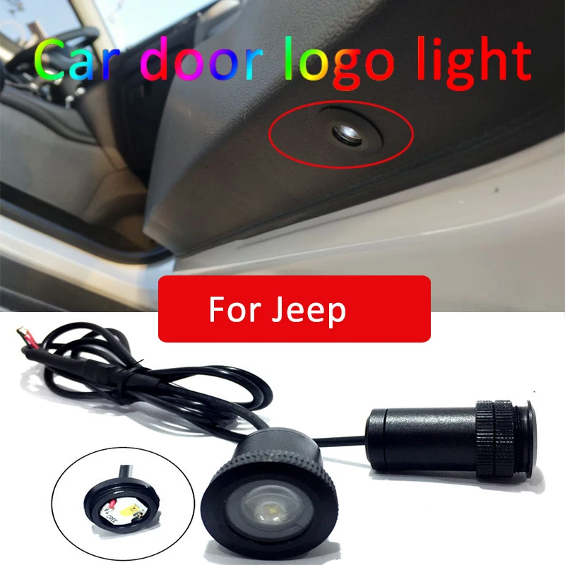 2 шт. Led подсветка дверей автомобиля для jeeprenegade jk компас Grand Cherokee Patriot wrangler лазерный проектор логотипа свет аксессуары