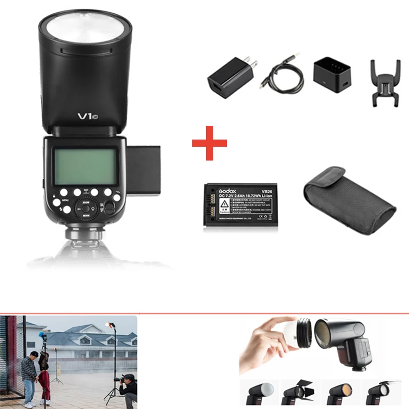 US $299.00 Godox V1 V1SV1NV1CV1OV1F TTL LiIon Round Head Camera Speedlight Flash For NikonSonyCanonFujifilmOlympus W XPRO Trigger