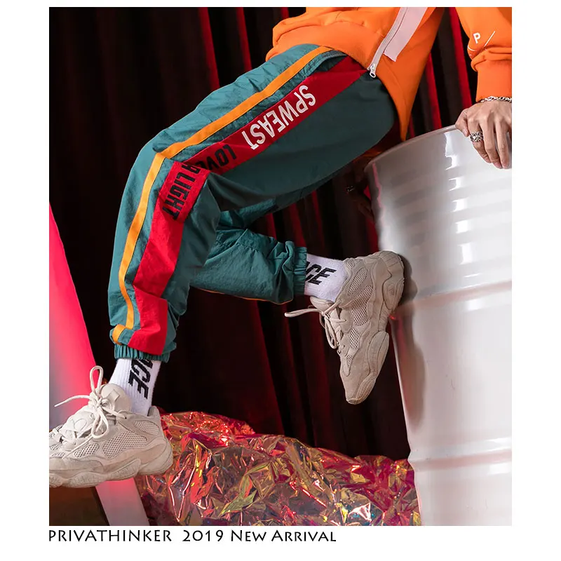 

Privathinker Men Spring Hip Hop Harem Pants Streetwear 2019 Mens Print Contrast Color Pants Male Side Stripe Fashion Joggers