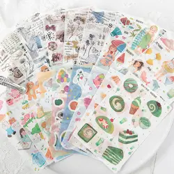 3 листа Kawaii Bear канцелярские наклейки s винтажные наклейки клейкая бумага Васи наклейка для детского декора Скрапбукинг дневник поставки