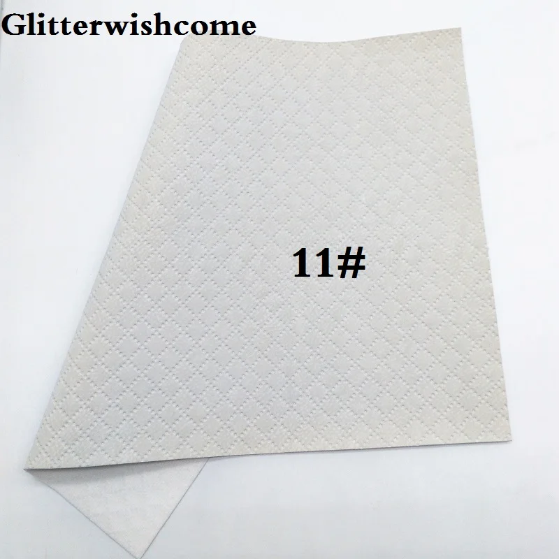 Glitterwishcome 21X29 см A4 размер винил для бантов тиснение пледы замша кожа Fabirc искусственная кожа листы для бантов, GM163A - Цвет: 11