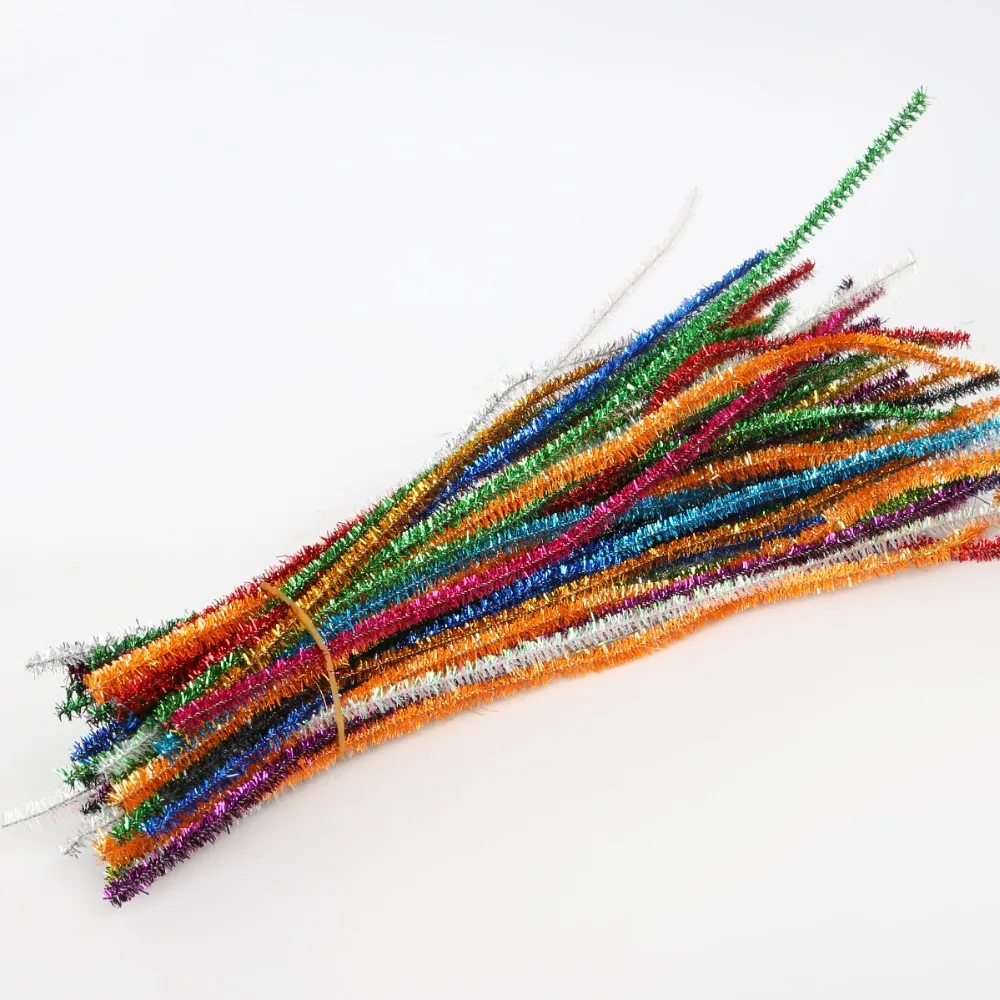 Glitter Pipe Cleaners - Pack of 100 Gold