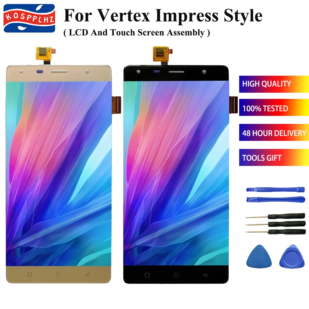 

KOSPPLHZ 5.5 inch For Vertex impress Style Full LCD Display Touch Screen 100% Original Tested Digitizer Glass Assembly +Tools