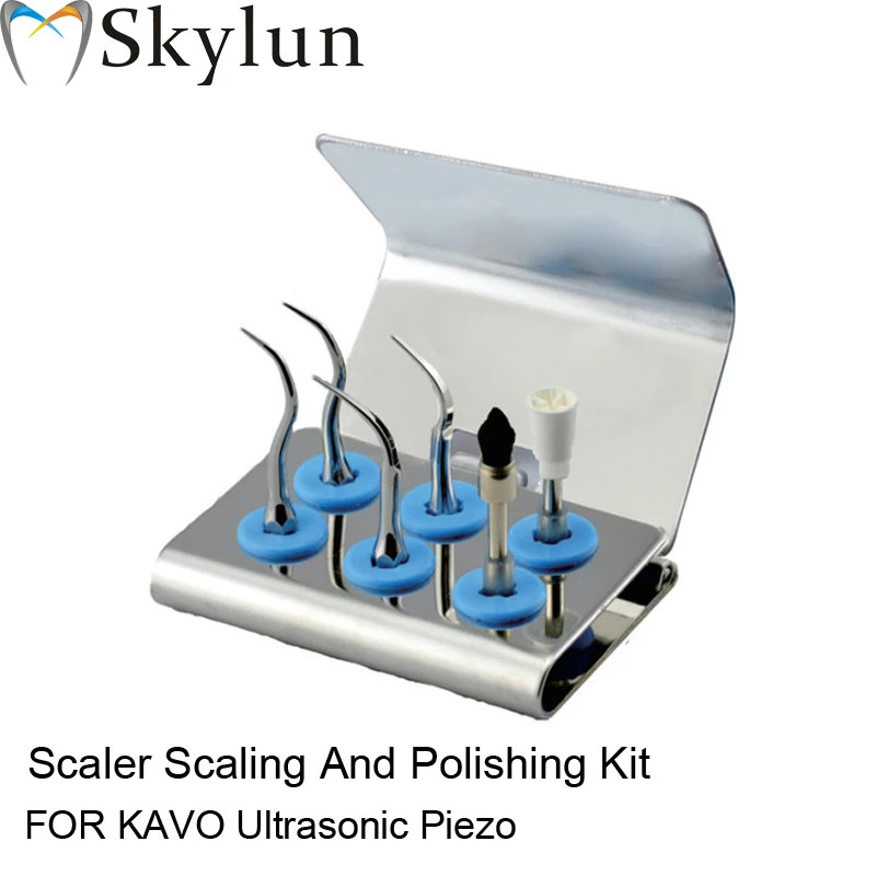 Dental Ultrasonic scaler Tip Kit SCALER SCALING AND POLISHING KIT SILVER scaler tips PC1*2 GC1 GC2 BRUSH PROPHY Fit KAVO AT49 Dental Ultrasonic scaler Tip Kit SCALER SCALING AND POLISHING KIT SILVER scaler tips PC1*2 GC1 GC2 BRUSH PROPHY Fit KAVO AT49