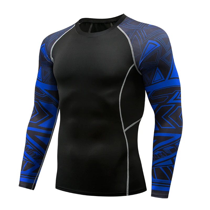

Fitness T-Shirt Men's Compressed 3D Print Blue Charm T-Shirt Quick-drying Breathable Workout Fitness Tops Camping Mountaineering