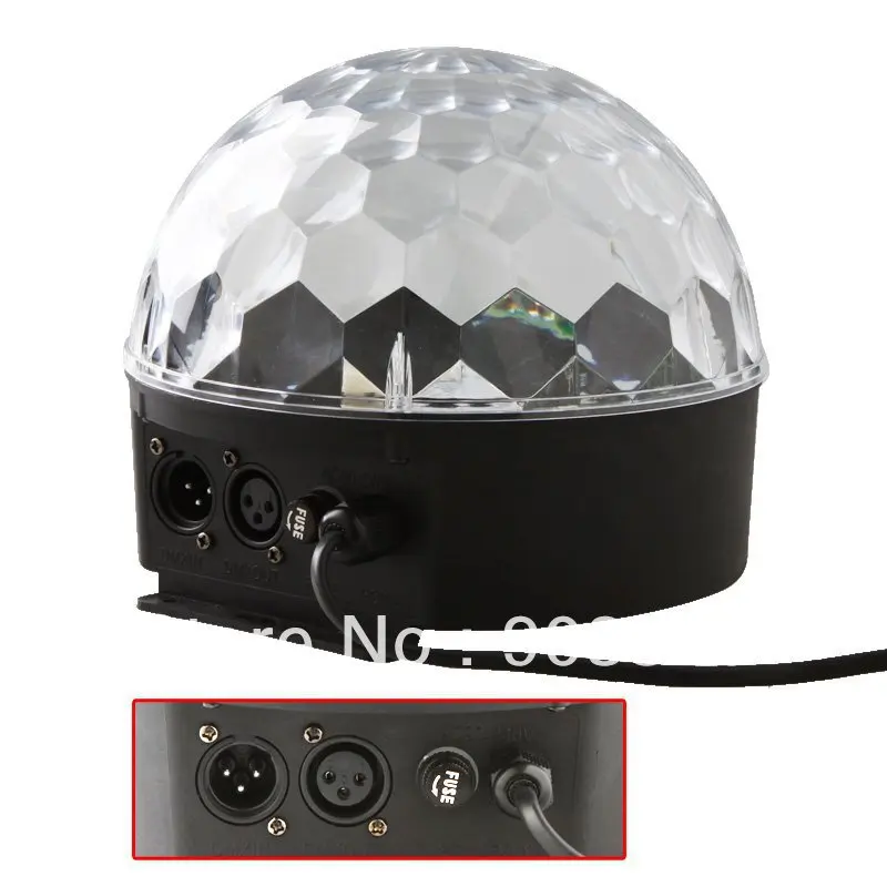 Free Shiping 6 Channel DMX512 Control Digital LED RGB Crystal Magic Ball Effect Light With LCD