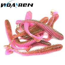 10pcs/lot 5.5cm 0.8g Artificial Soft Bait Worm Swimbaits Fishing Lure 8 Color silicone T Tail Lure Fly Fishing Bait FA-398