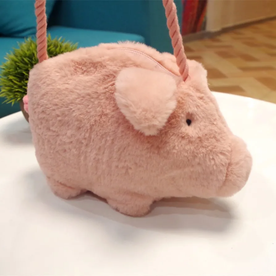 Лидер продаж, плюшевые кошельки с героями мультфильмов, мягкий модный рюкзак, перечисленные свинья, детские плюшевые игрушки для девочек и мальчиков, кавайный кошелек, сумка для денег, телефона