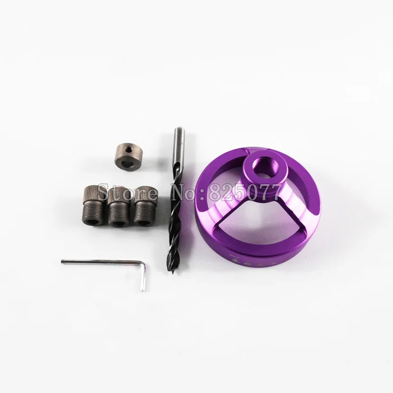 

2017 New Style Purple Color Woodworking Tools Drill Guide for Drills with Shaft size of 6,8,10mm Drill Bushing JF1110