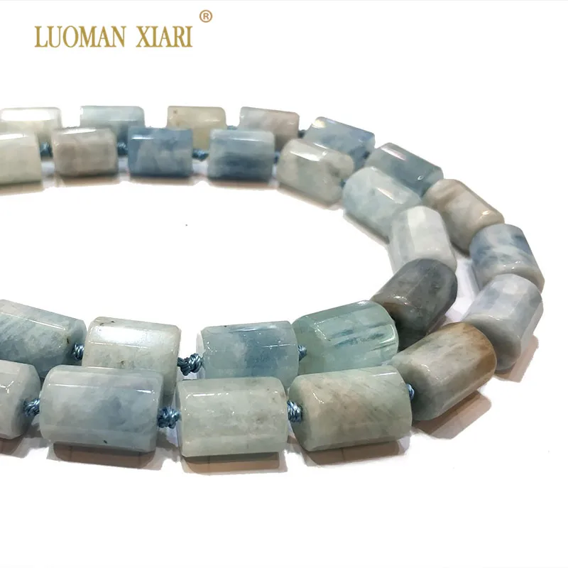Цилиндрические бусины из искусственного камня LUOMAN XIARI Aquamarin для самостоятельного