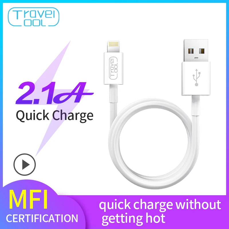 Travelcool MFi кабель USB для iPhone X Xs Max XR быстрый устройство зарядки передачи данных
