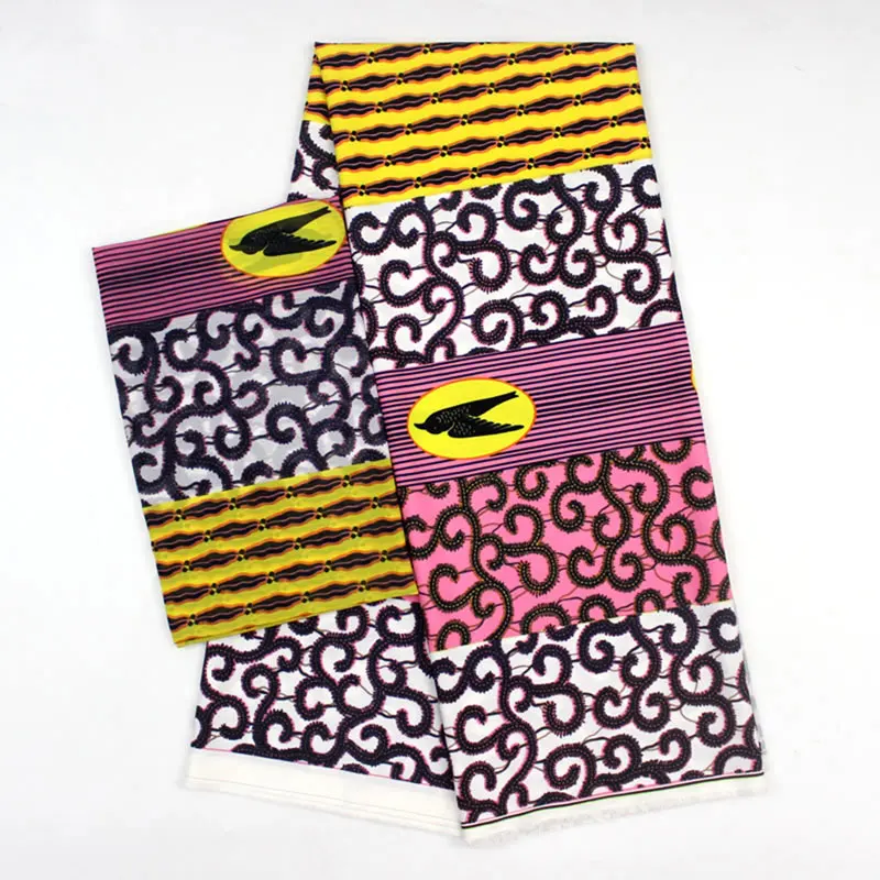 Лента шелковый воск африканская ткань для платья ИМИТИРОВАННАЯ шелковая восковая ткань с шифоновым воском для вечернего платья 4 ярдов+ 2 ярдов