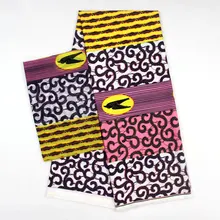 Лента шелковый воск африканская ткань для платья ИМИТИРОВАННАЯ шелковая восковая ткань с шифоновым воском для вечернего платья 4 ярдов+ 2 ярдов