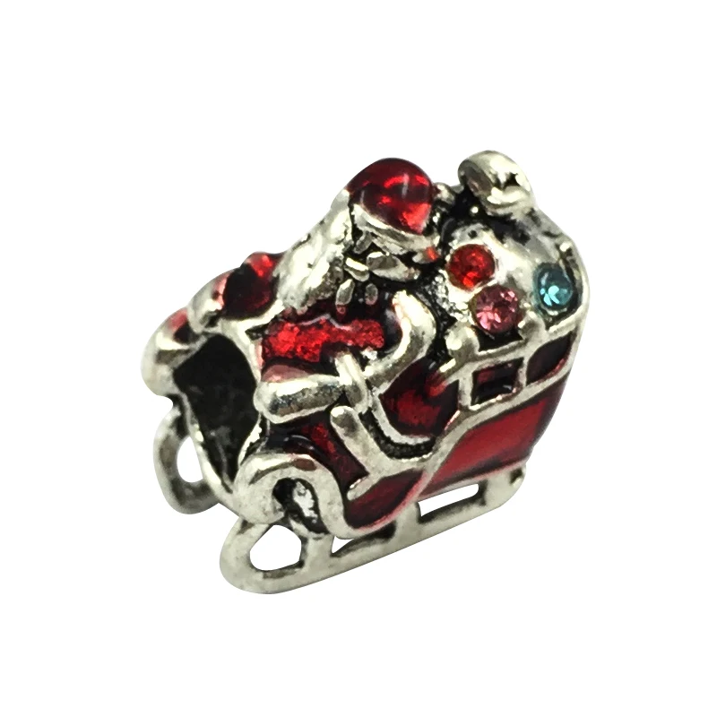 

Xmas Christmas Santa Claus with sled Charm European Beads Fit Pandora Charms Charms Bracelets&Bangles Necklace B00301