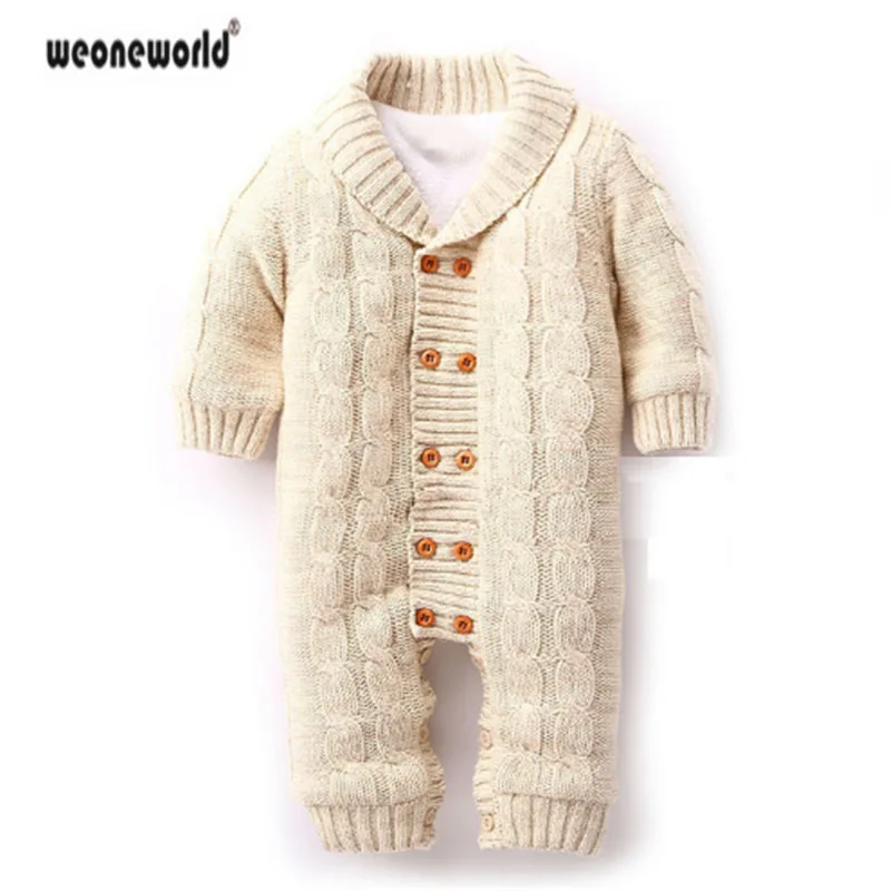 WEONEWORLD Thick Warm Winter Infant Baby Rompers Newborn Baby Boy Girl