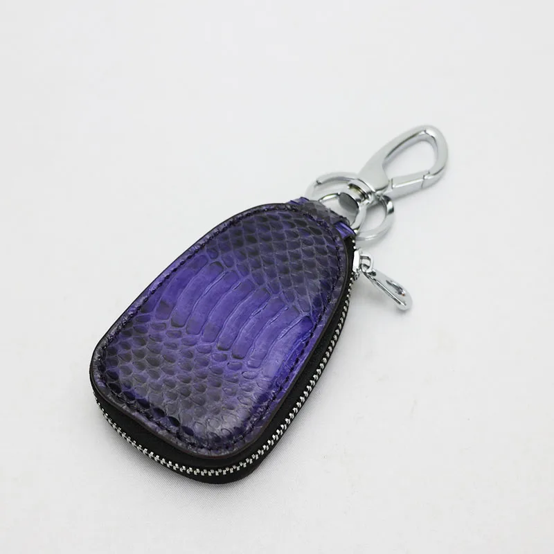 

Customized genuine snake leather car key case wallet holder men luxury car key ring unisex key holder for car