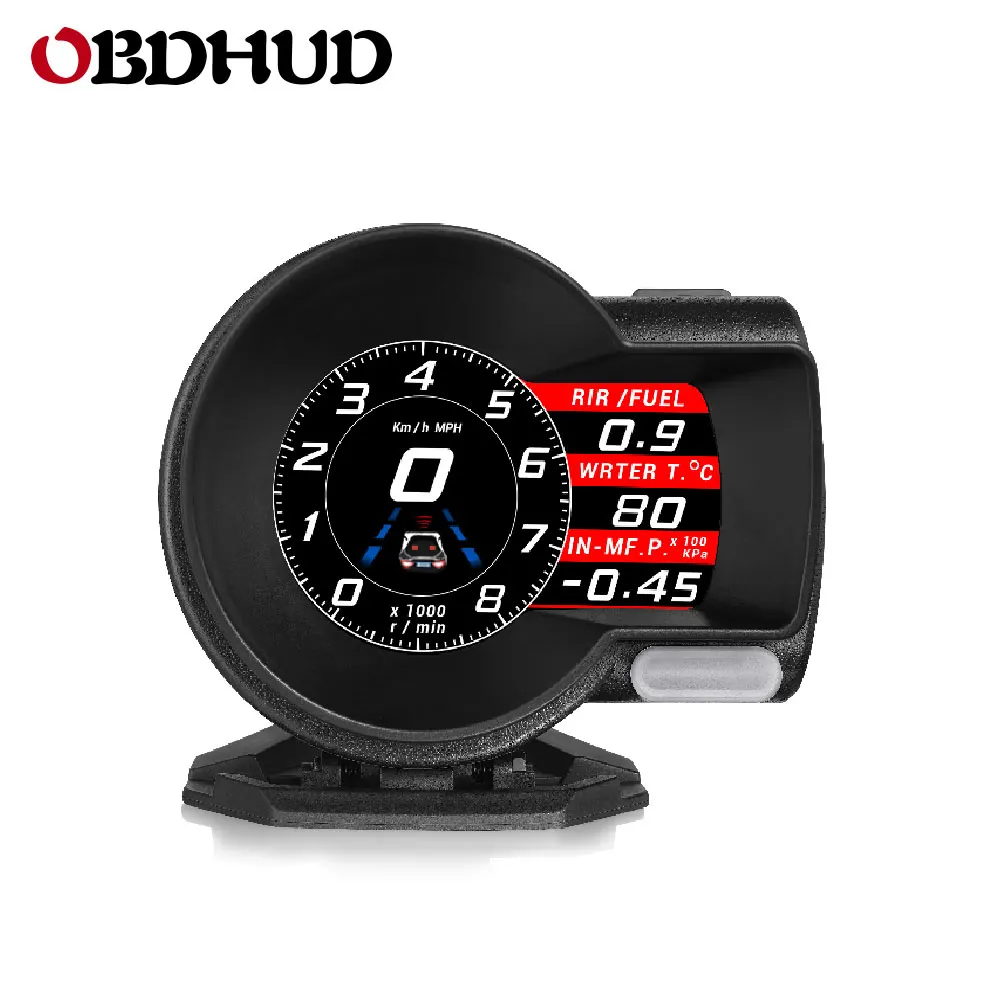 

OBDHUD F8 Car Digital Boost Gauge Profession Voltage Speed Meter ect Water Temp Alarm Auto Diagnostic