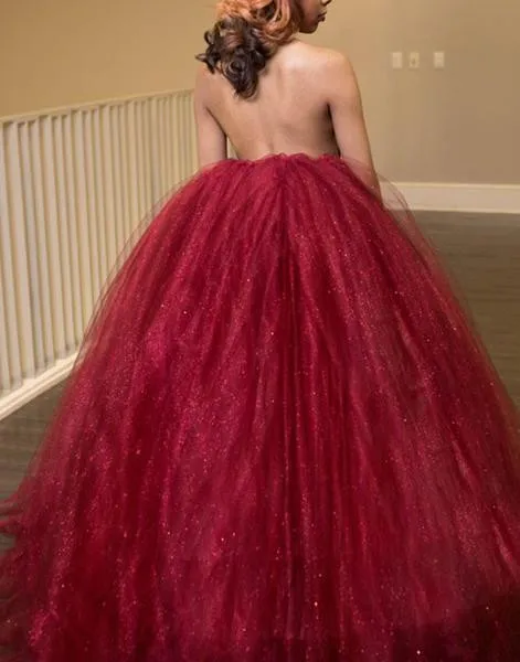 Gorgeous High-Neck Tulle Evening Dress Ball Gown Prom Dress