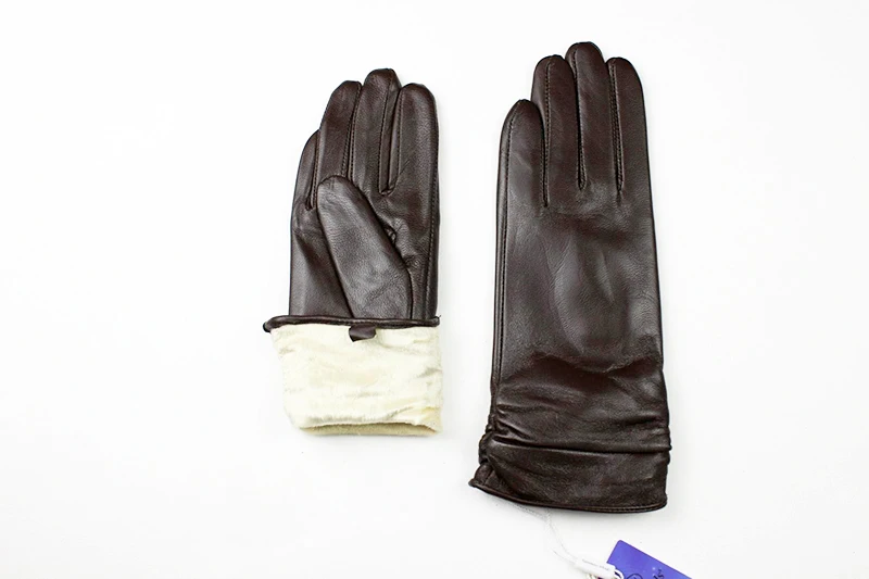 Женские перчатки из овчины длиной 28 см, эластичные, стильные, разноцветные, с бархатной подкладкой, осенние и зимние, теплые, женские кожаные перчатки
