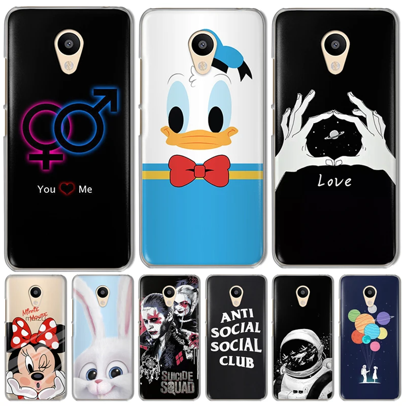 

For Meizu M3S M3 Note M5 M5S M5C M6 U10 U20 Pro 6 16th Phone Case cover Cute Joker Donald Duck Rabbit cartoon Mickey Mouse Heart