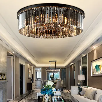 

Modern Vintage Crystal Prism Chandelier Lighting Flush Mount Chandeliers Light Fixture for Home Hotel Restaurant Decoration