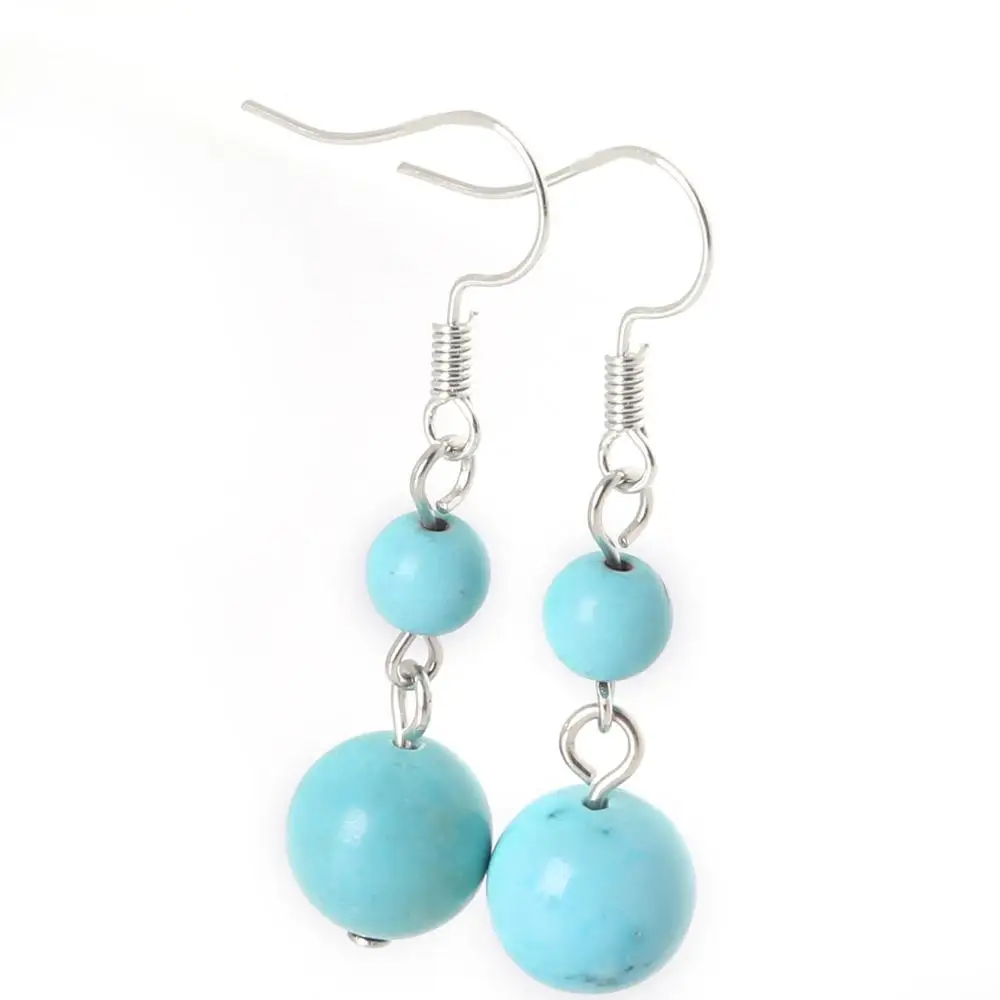 Dangle Earrings for Women Natural Beads Stone
