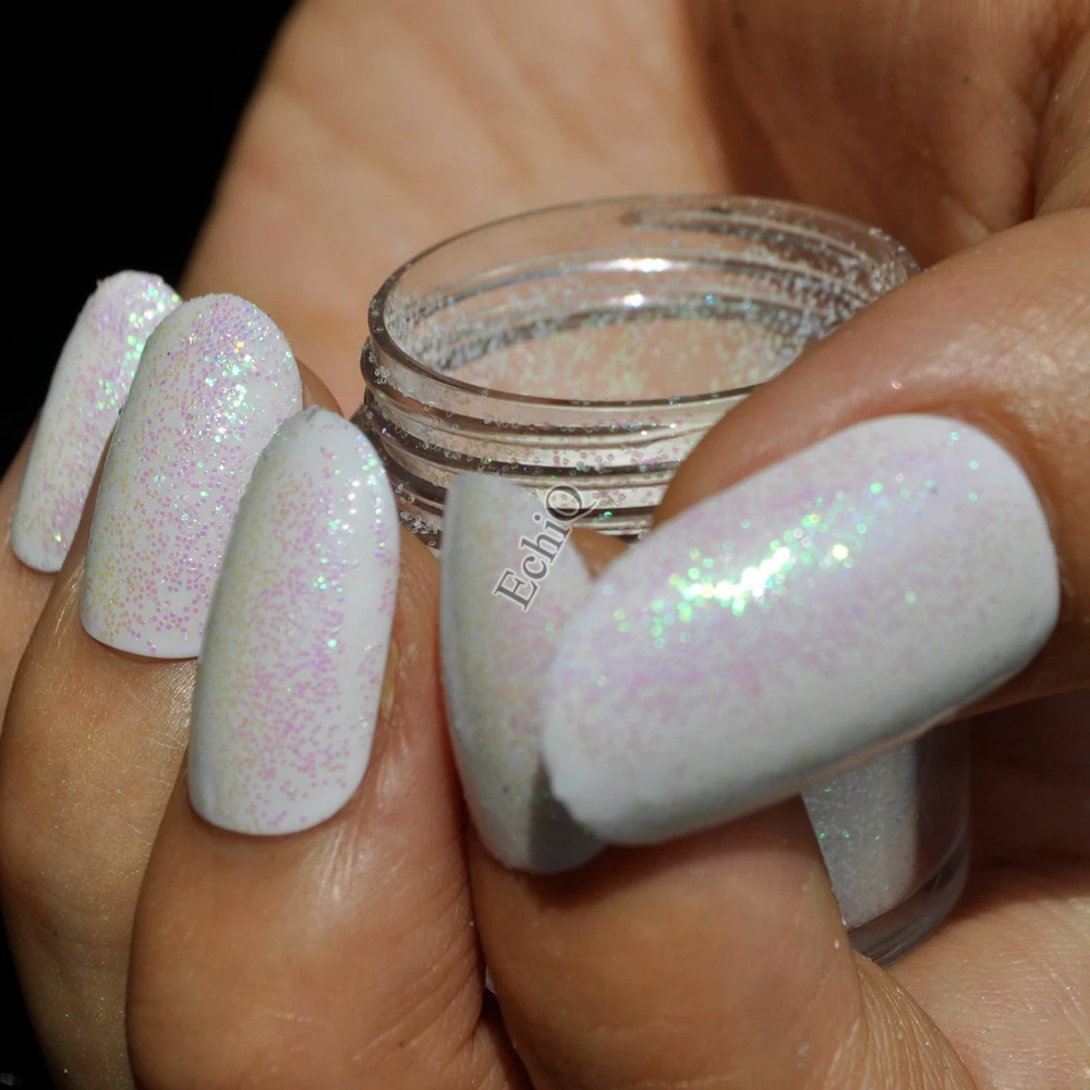 Голографический блестящий порошок фиолетовый оттенок прозрачный белый дизайн ногтей DIY УФ Блестящий Блеск пылезащитный пигмент 5 г N50
