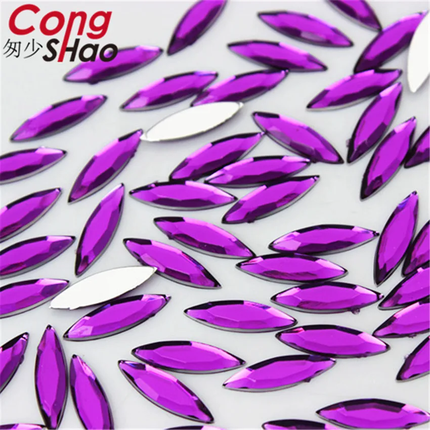 Cong Shao 500 шт 4*14,5 мм красочные плоские с оборота камни и кристаллы Акриловые стразы аппликационный костюм украшения CS384