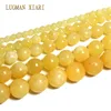 LUOMAN-perles rondes en Jade, topaze naturelle, pour la fabrication de bijoux, matériel de collier Bracelet à bricoler soi-même, brin de 4/ 6/8/10/12mm 15 pouces ► Photo 2/6