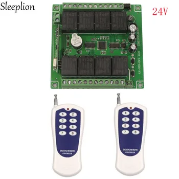 

Sleeplion DC 24V 8 CH Channel Ralay Wireless RF Remote Control Switch 2 Transmitter+Receiver Board Mudole