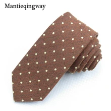 Mantieqingway 6 см деловой хлопчатобумажный галстук для мужчин в горошек Печатный узкий галстук свадьба Texude Gravatas мода шеи галстуки
