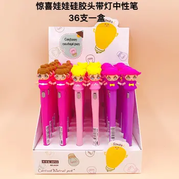 

36 Pcs Gel Pens Catroon Girl Lamp Black Ink Kawaii Gift Gel-ink Pens Pens for Writing Cute Stationery Office School Supplies