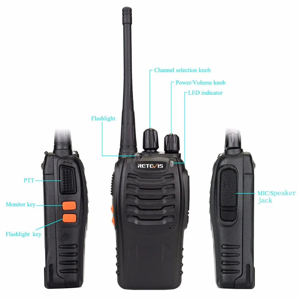 4pcs Portable Walkie Talkie Retevis H777 16CH UHF Ham Radio Hf Transceiver 2 Way cb Radio Station Communicator Walkie-Talkie Set